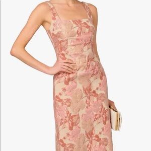 Stretch Jacquard Midi Cocktail Dress